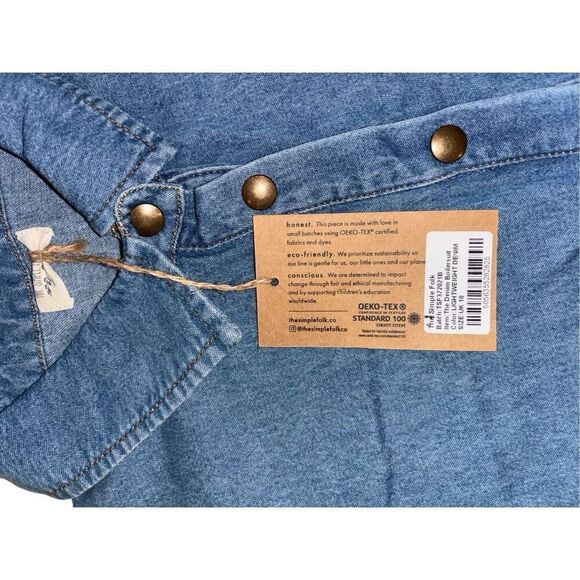 NWT The Simple Folk Denim Boilersuit Jumpsuit Lightweight Blue Size 6 - Picture 6 of 7
